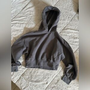 Abercrombie Cropped Women's Hoodie - Charcoal Gray XS